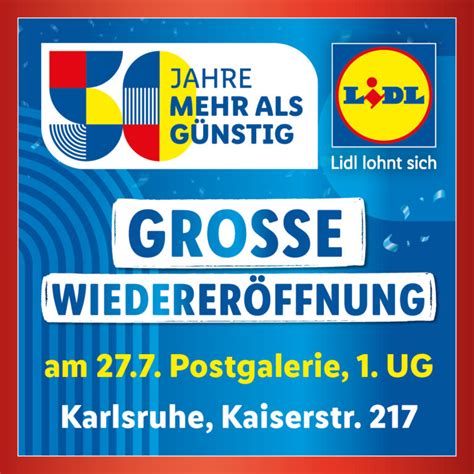 Lidl Wiederer Ffnung Postgalerie Karlsruhe