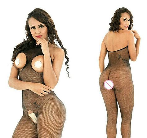 Bodystocking Catsuit Rete Cavallo Aperto Da Donna Body Sexy Lingerie