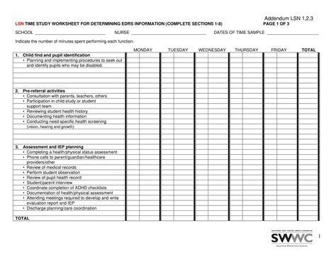 Free Printable Time Study Templates Pdf Word Ppt For Employees