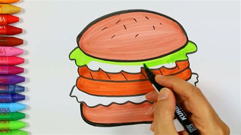 Wie zeichnet ein Hamburger Zeichnen und Ausmalen für Kinder YouTube