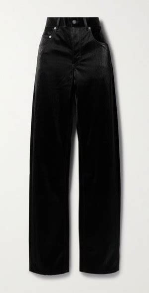 Saint Laurent Faux Leather Straight Leg Pants