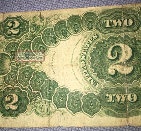 1917 Large Size Note 2 Two Dollar Bill Red Seal Banknote