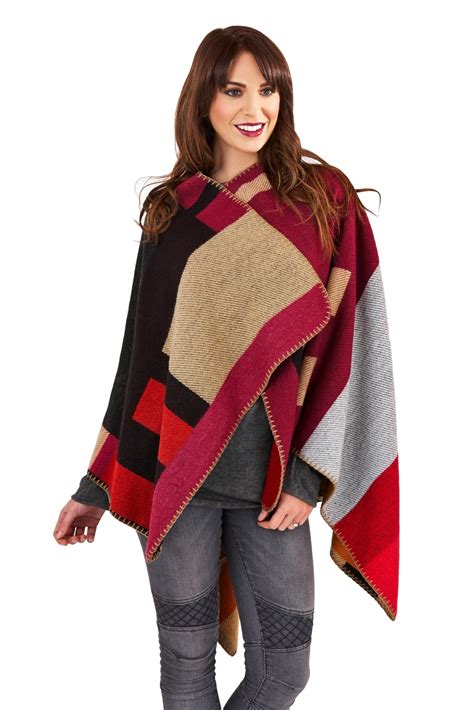 Womens Warm Winter Poncho Wrap Knitted Shawl Throw Cape Scarf Ladies