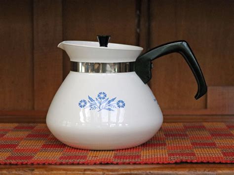 Six 6 Cup Corning Ware Teapottea Kettle Blue Cornflower