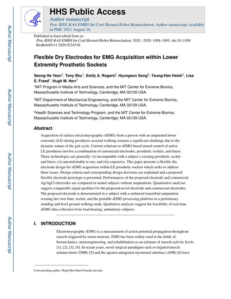 (PDF) Flexible Dry Electrodes for EMG Acquisition within Lower ... 