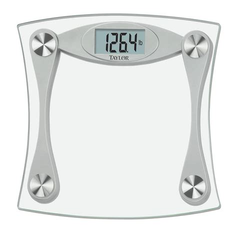 Taylor Lcd Digital Bath Scale In Glass And Grey 7517 41933w The Home