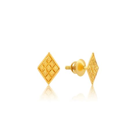 22k Gold Indian Stud Earrings Queen Of Hearts Jewelry