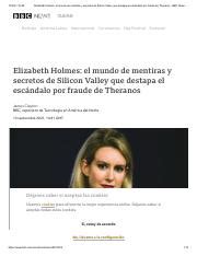 Elizabeth Holmes El Mundo De Mentiras Y Secretos De Silicon Valley Pdf