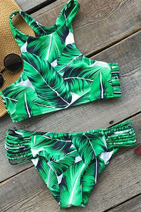 Cupshe Tropical Trip Leaves Printing Bikini Set Bikini Set Bikini