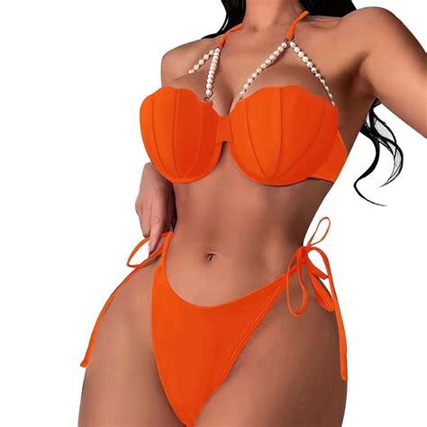 Msjuheg Mid Rise Bikini Sets For Women Strapless Bathing Suits For Women Womens Bikini Thong
