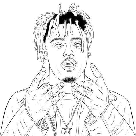 Hip Hop Art Drawing of a Man with Dreadlocks