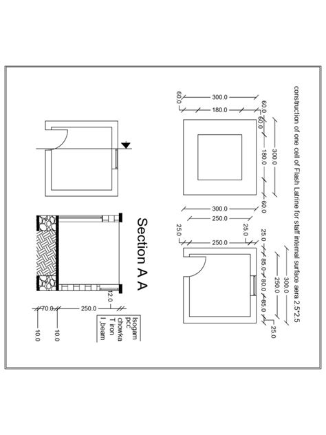 Drawing- Construction of Latrine for warehouse | PDF