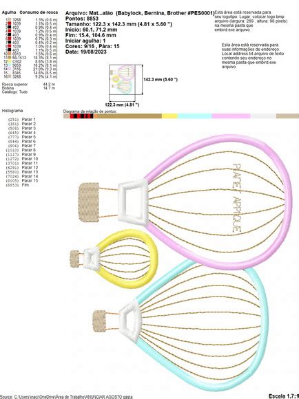 Matriz de Bordado Inb255 Balão Elo7 Produtos Especiais