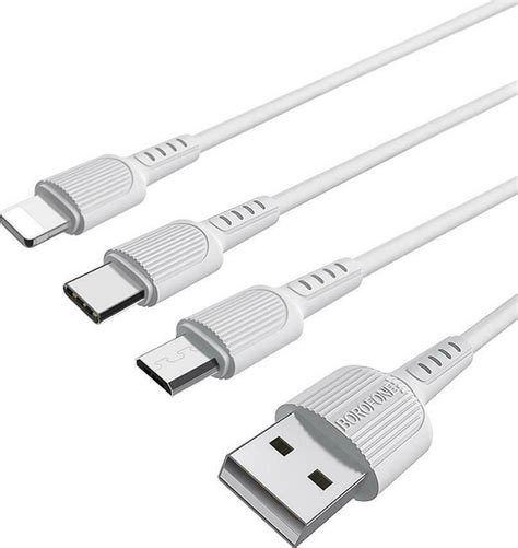 Borofone Regular Usb To Lightning Type C Micro Usb Cable M