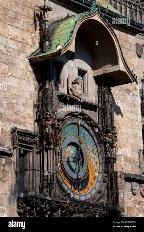 Clock Masters Door On The Gothic Astrological Clock In Prague Czech