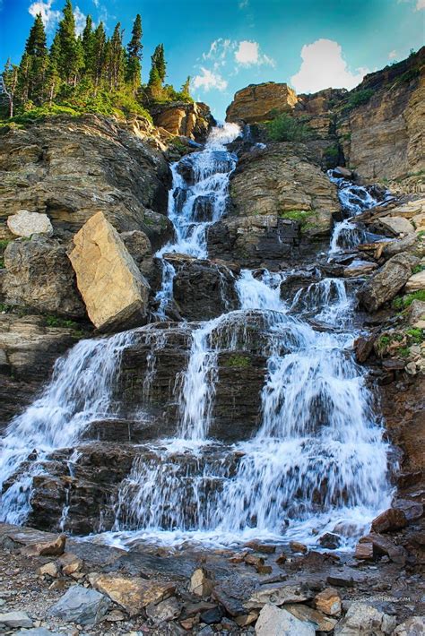 Small Waterfall At Logan Pass Glacier National Park Montana Glacier National Park National