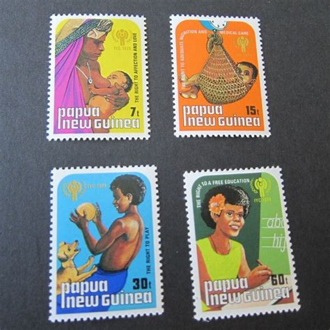 Papua New Guinea Sc 508 511 People Set MH Pencil Sc BacK Australia