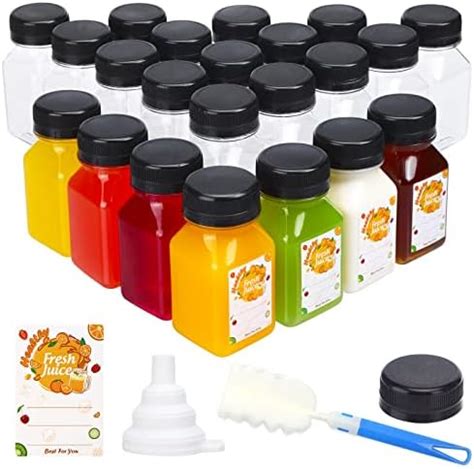 Amazon TOMNK 4oz Plastic Juice Bottles 24pcs Shot Bottles With