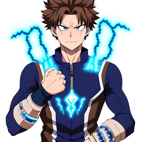 My Hero Academia Male Oc With Brown Hair And Brown Eyes And Blue Arthub Ai