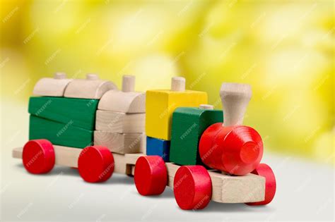 Premium Photo | Colorful wooden toy train