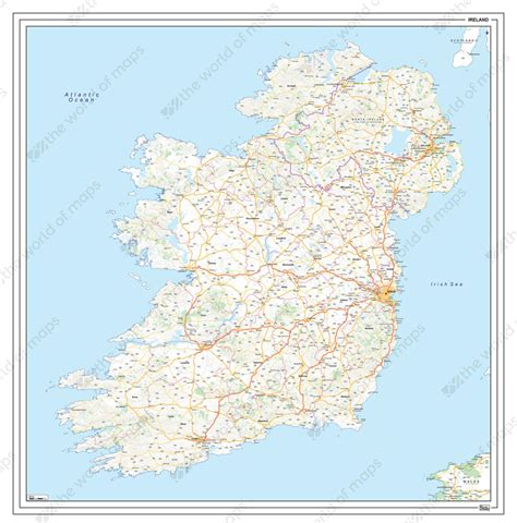 Digital Roadmap Ireland 1366 | The World of Maps.com - Worksheets Library