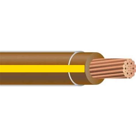 Xhhw Stranded Brown W Yellow Stripe Copper Wire Ft Coil