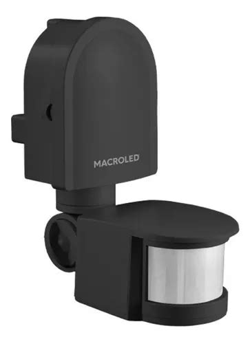 Sensor De Movimiento Regulable Pared Negro Macroled Ip