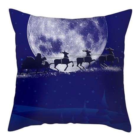 Buy Merry Christmas Cushion Cover Santa Claus Elk Snowman Pillow Covers