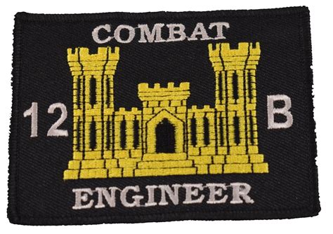 US ARMY 12B COMBAT ENGINEER SAPPER PATCH - Silver & Gold on Black ...