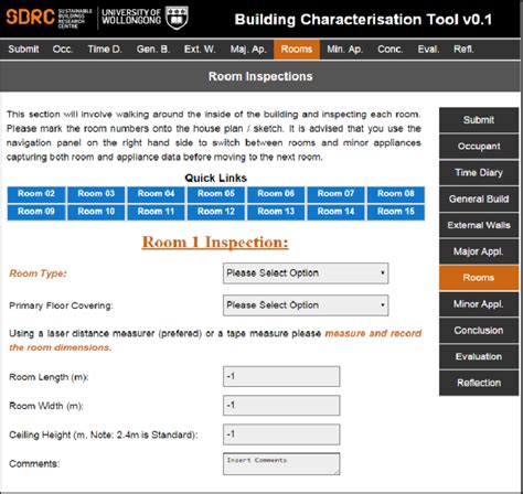 Screenshot Of The Building Characterisation Tool Interface Download