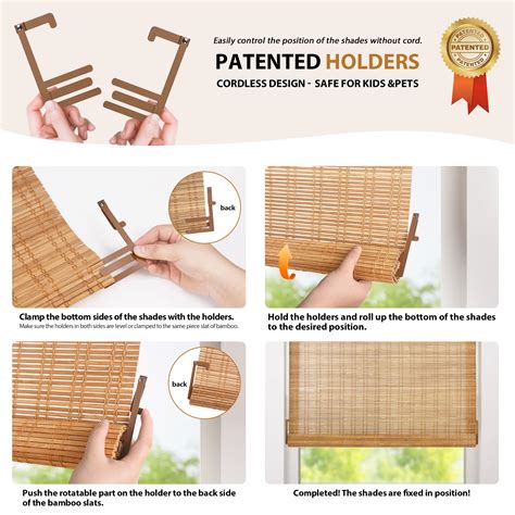 Snapklik.com : Cordless Bamboo Blinds, Bamboo Roll Up Shades For