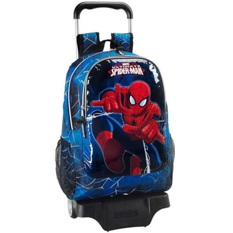 Spiderman Sac à dos 33cm avec son trolley Figurine Discount