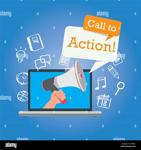 Call To Action Button Marketing Online Design Page Illustration Stock