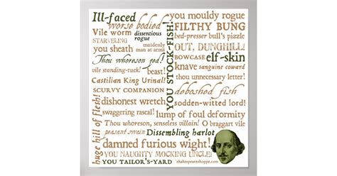 Shakespeare Insults Collection Poster Zazzle