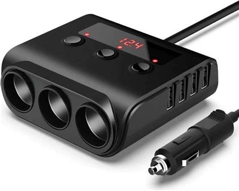 Auto Sigarettenaansteker Splitter Met Volt Meter V V X Usb