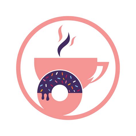 Donut and coffee logo vector. Donuts shop logo design. 17558416 Vector ...