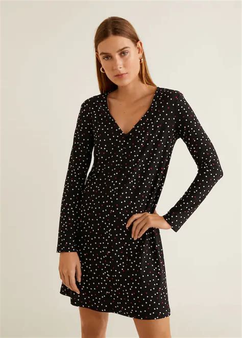 Button Knit Dress Woman Mng Australia