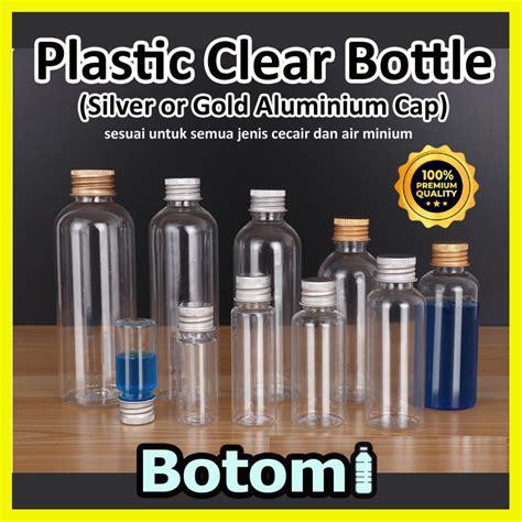 30ml 50ml 100ml 150ml transparent clear plastic bottle metal aluminium ...