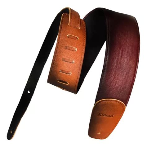 Elegance Tahal Strap Para Guitarra O Bajo En Piel Color Vino Miel