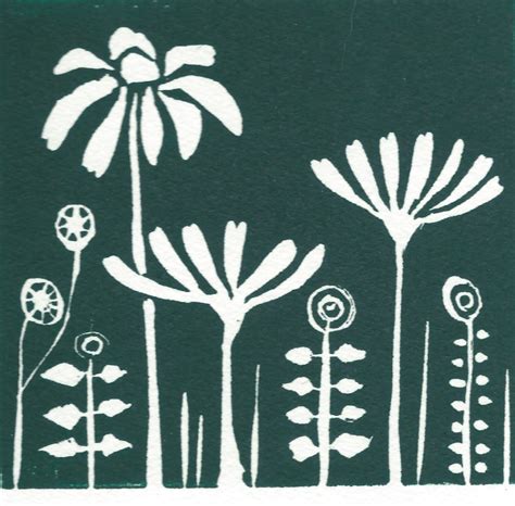 Simple Linocut Flowers - meandastranger