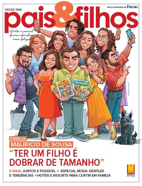 Pais Filhos E Maur Cio De Sousa Fazem Pela Primeira Vez Capa De Revista