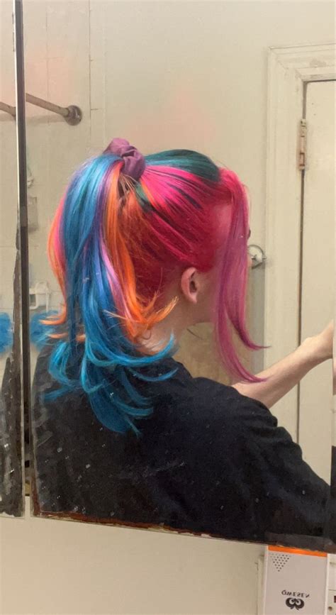 Rainbow hair | Dyed hair inspiration, Rainbow hair, Pretty hair color