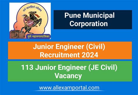 PMC JE Recruitment 2024 113 Junior Engineer Vacancy In Pune Municipal