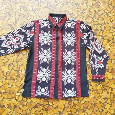 Kemeja Tenun Ethnic Kemeja Tenun Motif Ntt Kemeja Tenun Motif Sumba