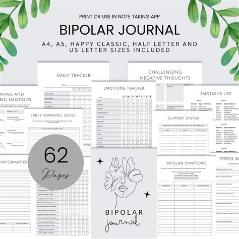 Bipolar Disorder Journal For Bipolar Symptom Tracker Bipolar Therapy