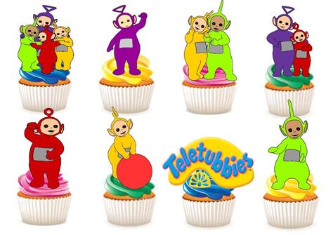 Buy 30 X Teletubbies Party Stand Up Edible Paper Cupcake Toppers Cake