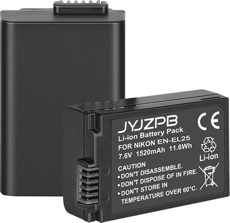 Amazon JYJZPB 2 Pack EN EL25 Batteries For Nikon Z50 Z 50 Nikon