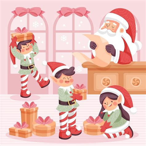 Free Vector | Hand drawn santa's workshop illustration