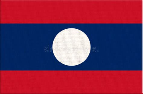 Flag Of Laos Laotian Flag On Fabric Surface Lao People Democratic