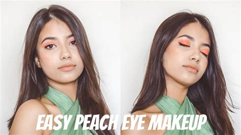 Easy Peach Makeup Tutorial 🍑 Quick And Easy Eye Look 5 Minute Makeup Youtube